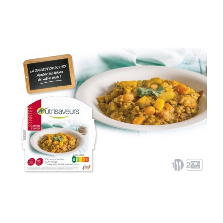 Dinde aux lentilles et Curry Rouge